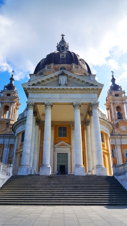 The Basilica of Superga, a stunning Baroque masterpiece, stands majestically on a hilltop...