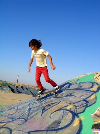 Big skate park showing a boy skatingのeditorial素材