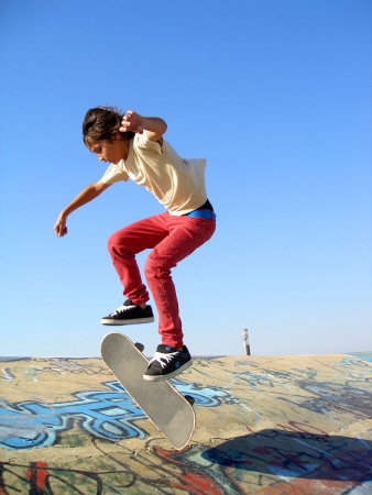 Big skate park showing a boy skatingの写真素材
