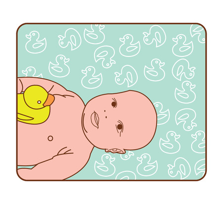 Baby In the Bathのイラスト素材