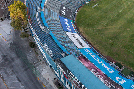 A view of the Arthur Ashe Stadium in New York.の写真素材