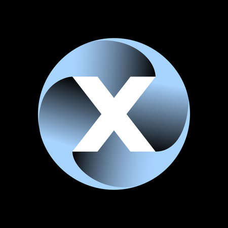 The icon is made of 4 curved commas that are rotated to form the lettering. Three-dimensionalのイラスト素材