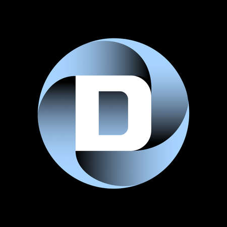 The icon is made of sign curved commas that are rotated to form the lettering. Three-dimensionalのイラスト素材