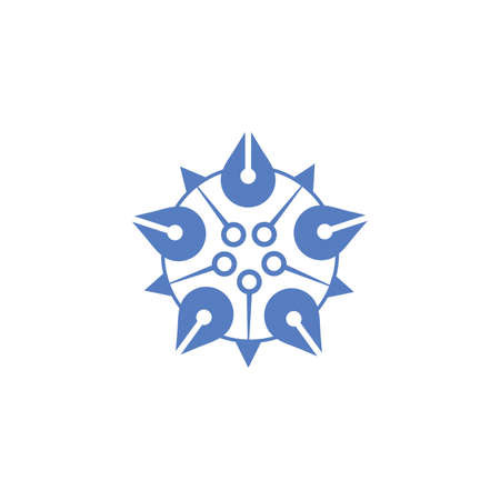 A turtle-shaped logo with a sophisticated technology feel. Turtle Robotのイラスト素材