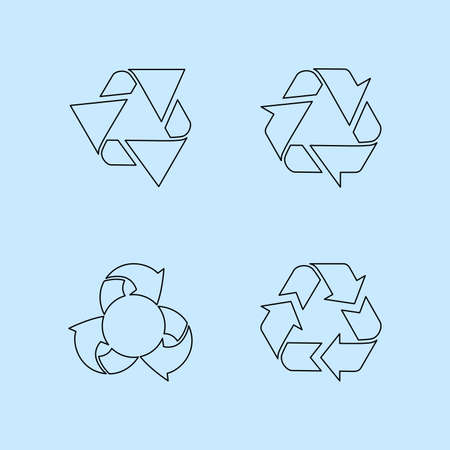 Electronic recycling or money cycle pictogram symbol. Flat and outline designのイラスト素材