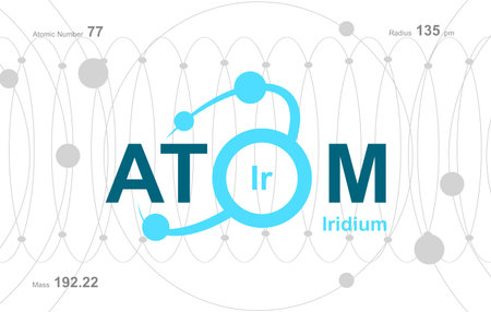 modern logo design for the word Atom.Atoms belong to the periodic system of atoms. There are atom...