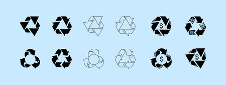 Recycled pictogram symbol with flat design