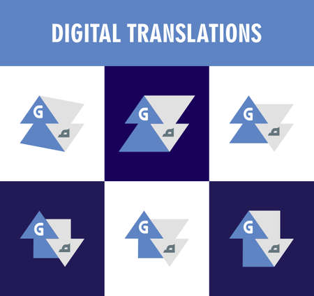 The LOGO translation is formed from two arrows in opposite directionsのイラスト素材