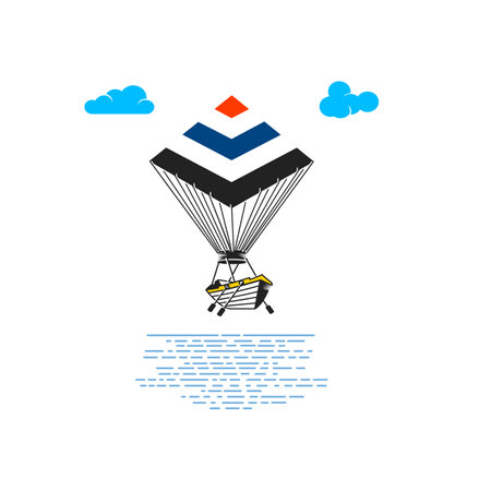 The pictogram consists of a triangular triangle and a rowboat.のイラスト素材
