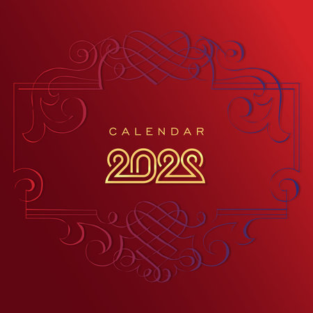 new year 2022 vector in batik motif. Gold colour.