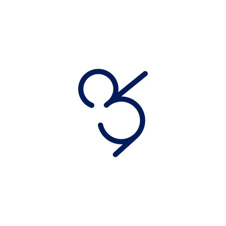 Monogram numbers 3, 6 and 9. Flat