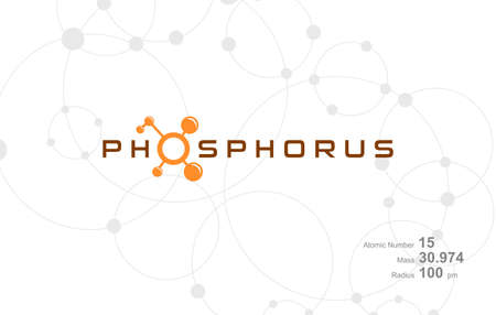 Modern logo design for the word "PHOSPHORUS" which belongs to atoms in the atomic periodic system.のイラスト素材
