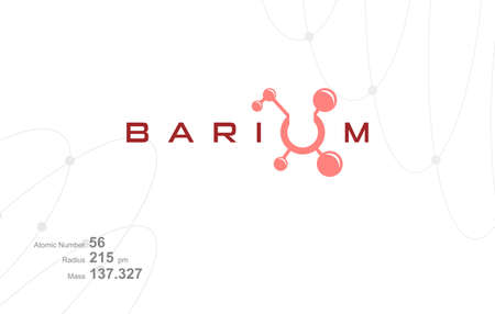 Modern logo design for the word "BARIUM" which belongs to atoms in the atomic periodic system.のイラスト素材
