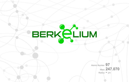 Modern logo design for the word "BERKELIUM" which belongs to atoms in the atomic periodic system.のイラスト素材