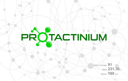 Modern logo design for the word "PROTACTINIUM" which belongs to atoms in the atomic periodic system.のイラスト素材