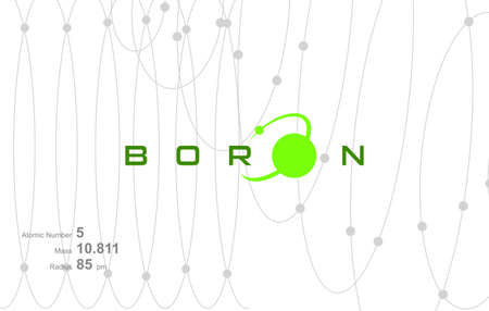 Modern logo design for the word "Boron" which belongs to atoms in the atomic periodic system.のイラスト素材