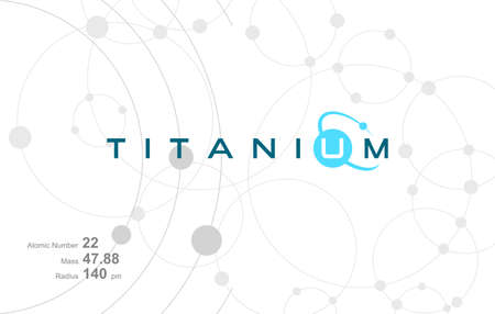 Modern logo design for the word "titanium" which belongs to atoms in the atomic periodic system.のイラスト素材