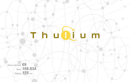 Modern logo design for the word "Thulium" which belongs to atoms in the atomic periodic system.のイラスト素材