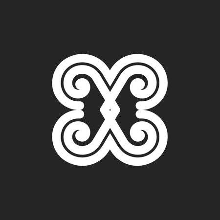A vector is a spiral that forms a of the letters X.のイラスト素材