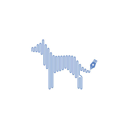 Vector is an image of a dog. Outlines and flat lines are drawn with a pen.のイラスト素材