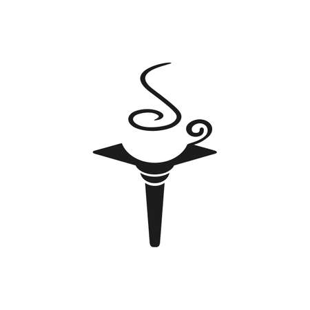 The logo is a symbol of the torch and coffee cup.のイラスト素材