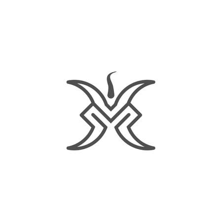 The logo is a V and M monogram. Or the powerful Raptor facing the front.のイラスト素材