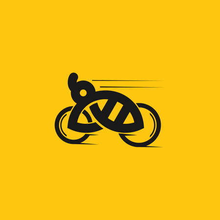 Vector is a bee riding a bicycle. Migrationのイラスト素材