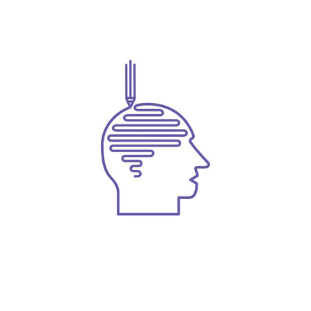 The logo is a symbol of the brain and the pen. Write down what's on your mind. Write from top to...