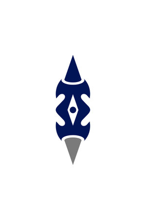 The monogram is the rocket future. Elegant and outline.のイラスト素材