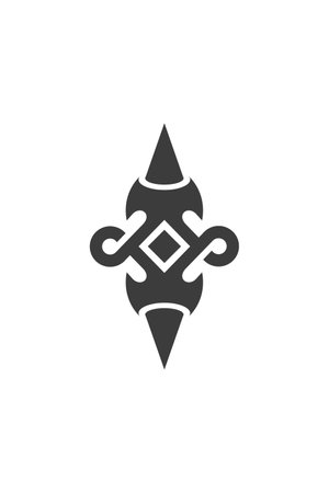 The monogram is the rocket ornament. Elegant and outline.のイラスト素材