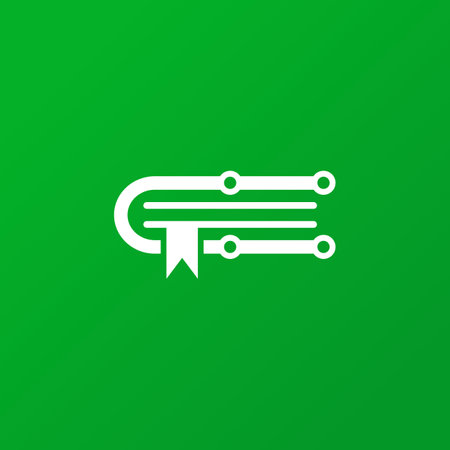 The monogram is the book and Electric. Simple, elegant and outline.のイラスト素材