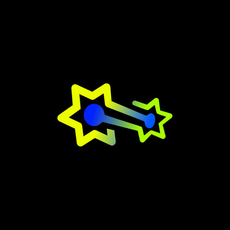 The vector icon is the distance between two stars. Graceful.のイラスト素材