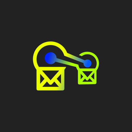 The vector icon is the distance between two mail. Graceful.のイラスト素材