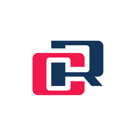 The monogram is the letter C and R. Elegant and outline.のイラスト素材