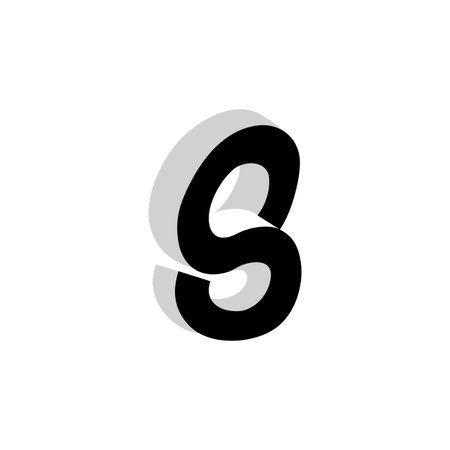 The monogram is the letter S. Elegant and outline.のイラスト素材