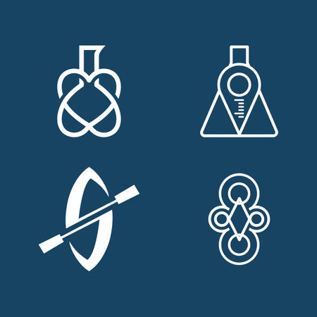 Graphics consist of lab, monogram S ornaments. Outline and unique.のイラスト素材