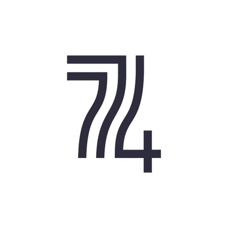 vector is monogram number 7 and 4. Elegant.