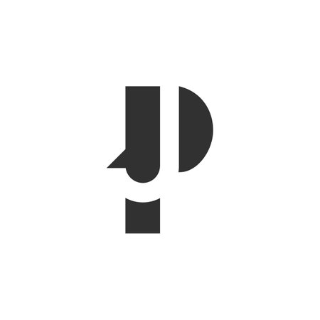 The monogram is the letter J and P. Elegant and outline.のイラスト素材