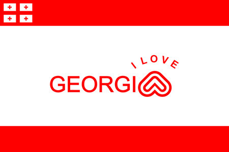 Vector is the word "I LOVE GEORGIA". Red and White.のイラスト素材