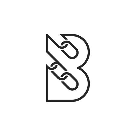 The Logo is a chain and letter B. elegant and outline.のイラスト素材