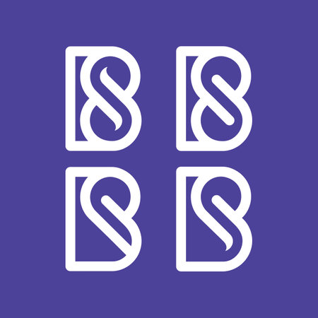 The Logo are monogram of letter B and S. Infinity, elegant and outline.のイラスト素材