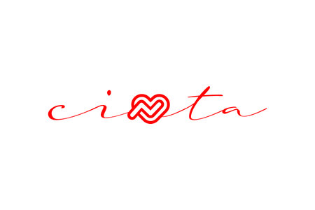 Vector is the word " C I N T A ". The love symbol.のイラスト素材