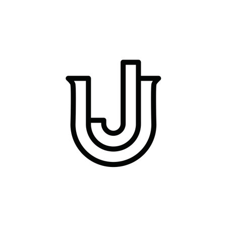 the logo consists of the letter U and J combined. Outline and elegant.のイラスト素材