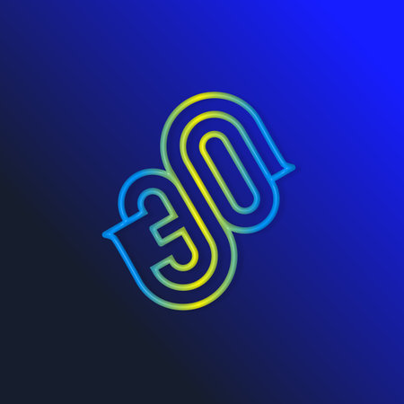 the logo consists of the letter S and number 30 combined Rounded. Outline and elegant.のイラスト素材