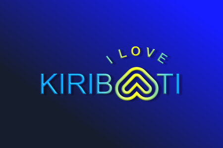 Vector is the word "I LOVE KIRIBATI". Rounded, outline and elegant.のイラスト素材