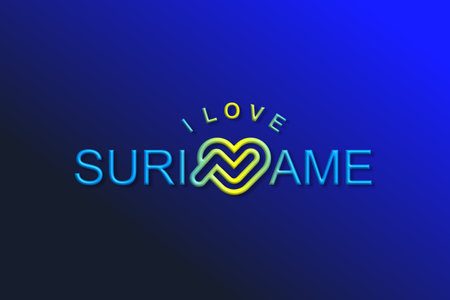 Vector is the word "I LOVE SURINAME". Rounded, outline and elegantのイラスト素材