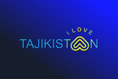 Vector is the word "I LOVE TAJIKISTAND". Rounded, outline and elegantのイラスト素材