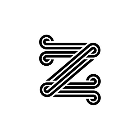 the logo consists of the letter Z and wave combined. Outline and elegant.のイラスト素材
