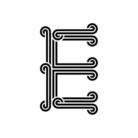 the logo consists of the letter E and wave combined. Outline and elegant.のイラスト素材