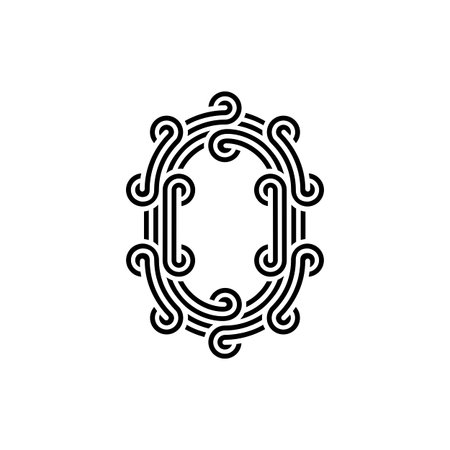 the logo consists of the letter O and wave combined. Outline and elegant.のイラスト素材